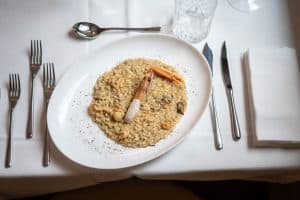 Risotto with prawns and seafood